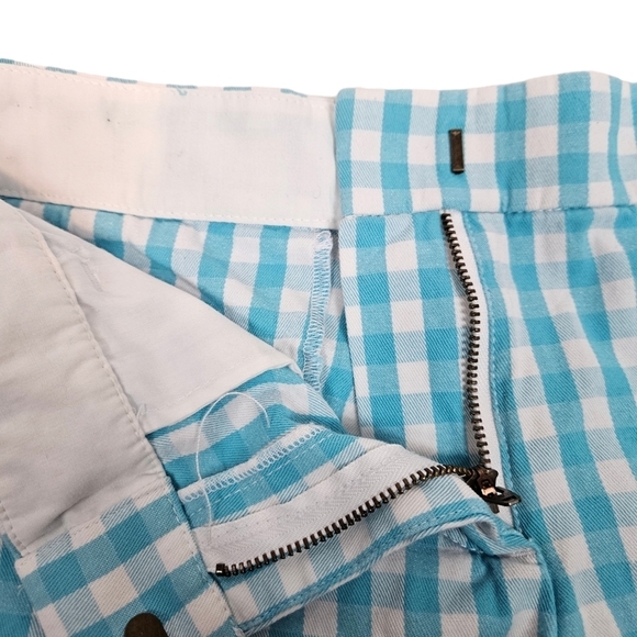 J. Crew Aqua & White Gingham‎ Chino Shorts Size 6 Women's Q35 - Picture 5 of 12